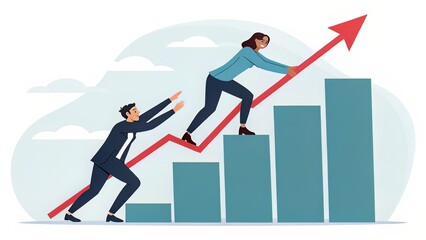 Robotic hand shaking human hand over digital grid
