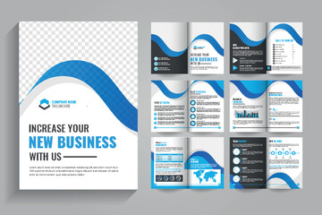 Professional Company Profile Brochure Design, Modern & Creative 12 page  bi fold Business Brochure Template