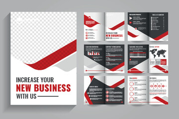 Professional Company Profile Brochure Design, Modern & Creative 12 page  bi fold Business Brochure Template