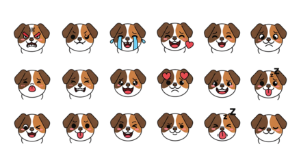 emoji pack with adorable cartoon emoticons