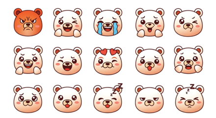 emoji pack with adorable cartoon emoticons