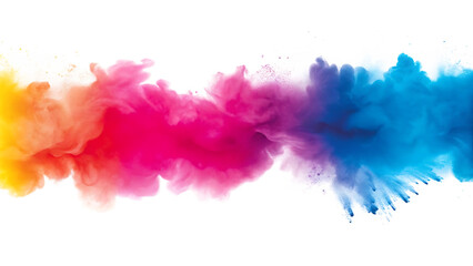  Holi Colorful powder explosion isolated on white background PNG