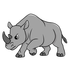 cute rhinoceros outline for coloring illustration
