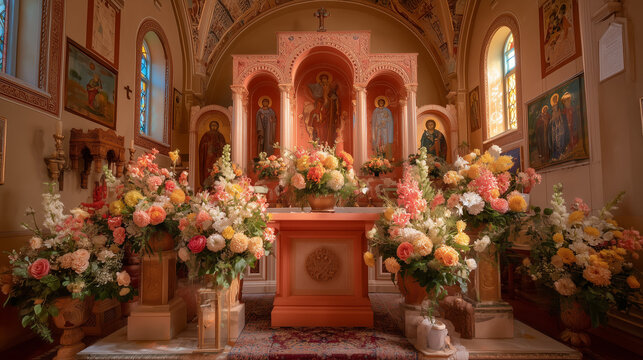 Feast of St. Christopher, Church altar decorated for St. Christopher feast