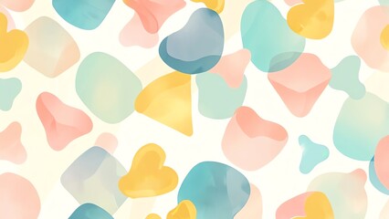 Abstract Pastel Shapes Seamless Pattern Design