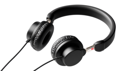Headphone Bliss: An Isolated Studio Headphone, sleek black headphones showcase the beauty of minimalist design, ideal for audio enthusiasts and technology lovers.