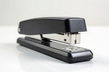 Black Stapler on White Surface for Office Use and Supplies