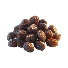 Obraz premium A pile of delicious and nutritious dried dates isolated on a black background