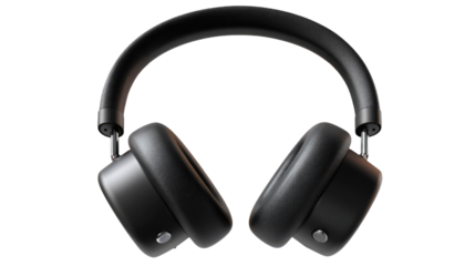 Sleek Black Wireless Headphones: Studio shot of modern, noise-cancelling wireless headphones, embodying high-quality audio and sleek design, promising immersive sound experience.