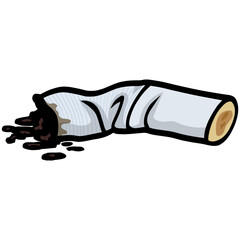 Cigarette Butt Filter Illustration Vector Drawing Cartoon