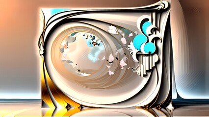 An abstract digital design features a modern camera with a sound circle and light on a global business background