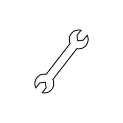 Wrench Outline icon vector on White Background