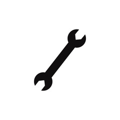 Wrench Outline icon vector on White Background