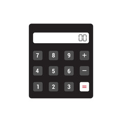 Calculator icon linear logo mark in black and white design background