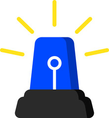 Simple Flat Blue Siren Alert Symbol