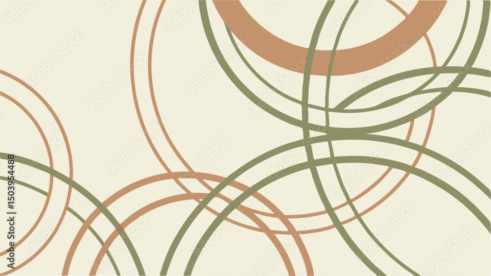 Aufkleber abstract background featuring intersecting arcs in earth tones for website or print