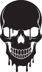 Tribal Alien Skull silhouette Vector – Abstract Grinning Skull Tattoo Illustration