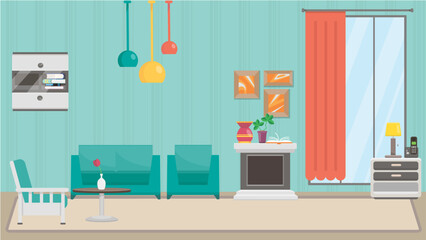 living room interior with window