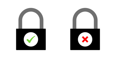 padlock vector icon collection with transparent background, security icon symbol
