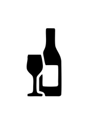 wine bottle and glass