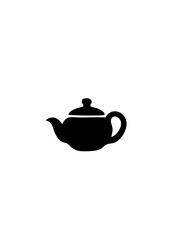 black teapot isolated on white