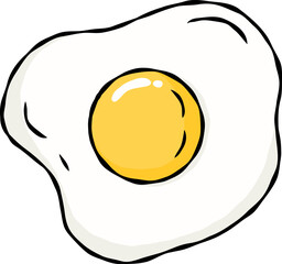 Fried Egg Cartoon Vector Icon Illustration