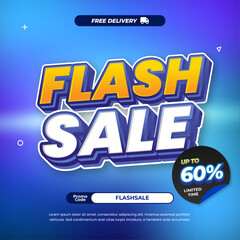 Shopping Flash Sale discount deals with Dynamic mix Blue cyan Purple gradient Editable text memphis style Promotion marketing banner