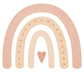 Soft watercolor boho rainbow clipart with cozy, dreamy details. Perfect for nursery prints, greeting cards, stickers, and creative projects.