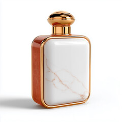 Elegant White and Rose Gold Perfume Bottle Mockup