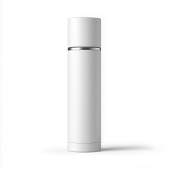 Sleek White Insulated Bottle Mockup - Clean Minimalist Design