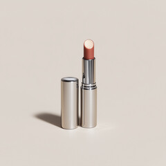 Neutral-toned Lip Balm in Sleek Silver Tube