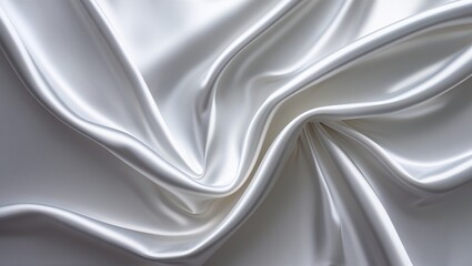 Obraz premium Elegant White Silk Fabric Texture Background
