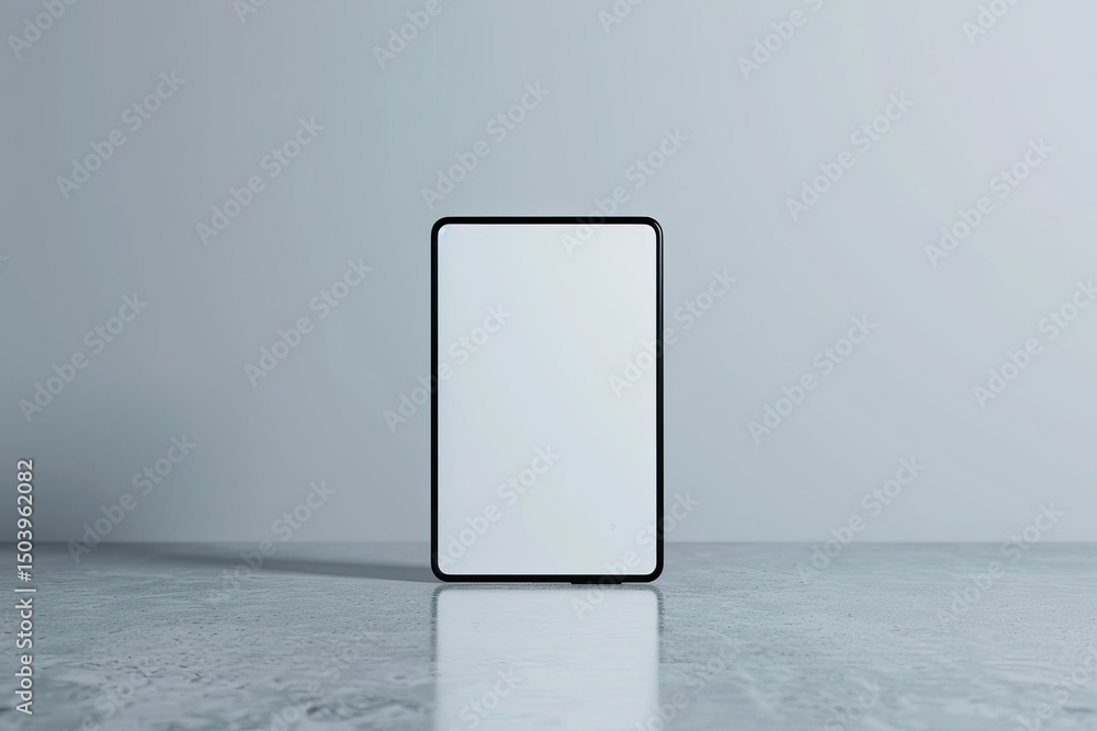 Poster high quality visual of 3d rendering of a tablet with white screen on a white background