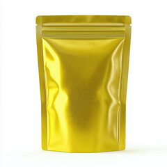 Golden Stand-Up Pouch Packaging Mockup - Luxury Product Bag