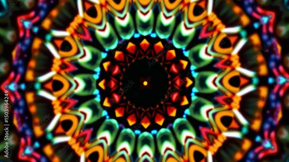Aufkleber 3d kaleidoscope mandala abstract background of trippy art psychedelic trance to open third eye with 