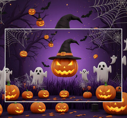 halloween background with pumpkins