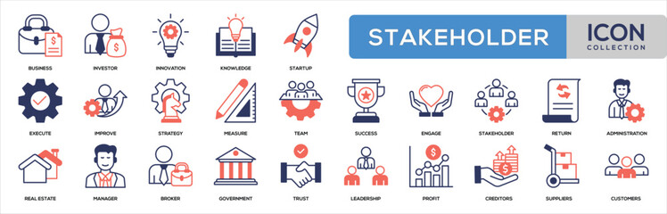 Stakeholder Glyph Color Icon Collection