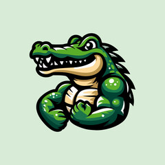 Fototapeta premium Esport Crocodile Mascot Cartoon Illustration for Badge Logo Emblem Gaming Predator Character Icon Animal Head Vector Artwork Gator Jungle Adventure Creative Wildlife Angry Hunter Cool Modern