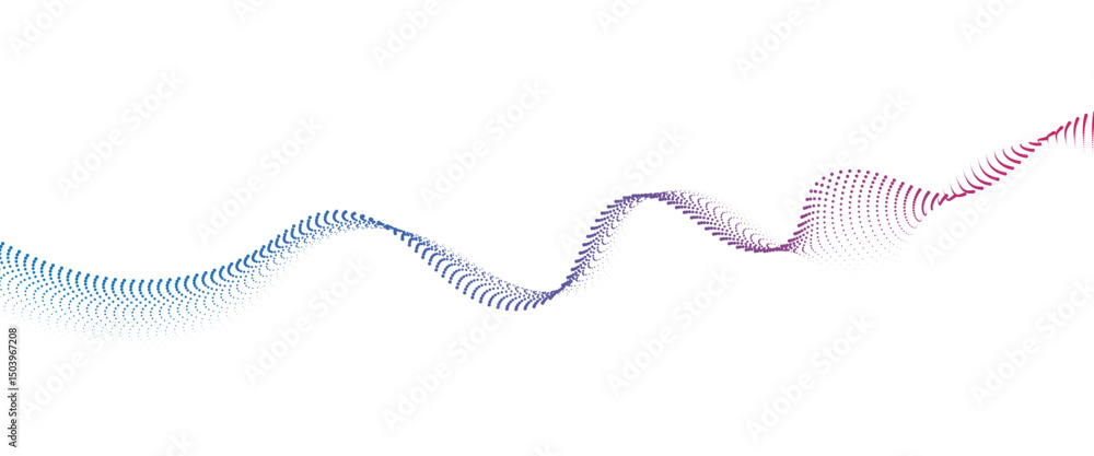 Aufkleber Flowing Dot Wave halftone gradient pattern on transparent background	