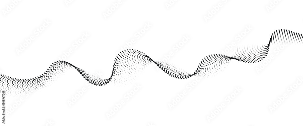 Aufkleber Flowing Dot Wave halftone gradient pattern on transparent background	