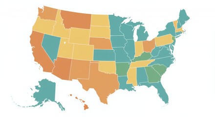 Obraz premium United States Map: Regional Data Visualization