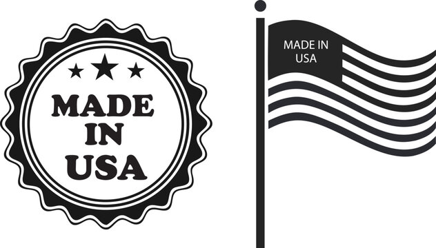 set of usa labels,made in the usa labels,made in the usa logo, made in the usa flage,usa flage,american product emblem  silhouette illustration.
