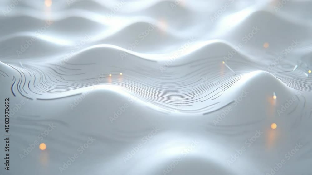 Poster abstract oceanic landscape: an abstract digital rendering showcases a flowing, oceanic landscape wit
