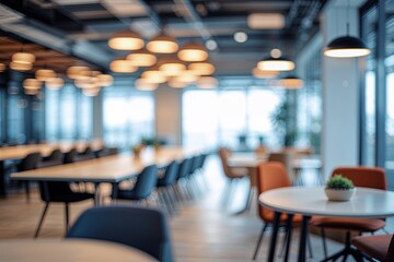 Modern Blurred Coworking Space and Conference Room with Soft Focus Design