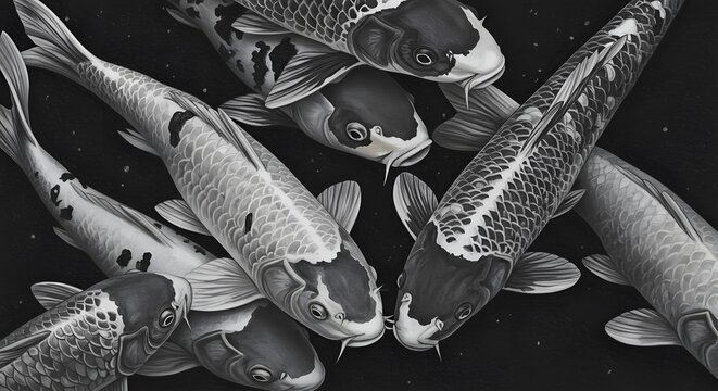 koi fish in pond 