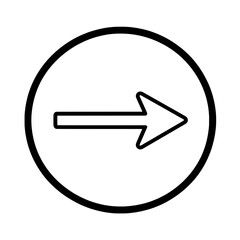 Right Arrow in Circle with Long Tail Icon