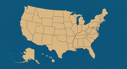 Simple Map of the United States of America