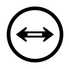 Bold Horizontal Double Arrow in Circle Icon