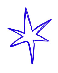 Obraz premium blue star icon scrapbook doodle planner