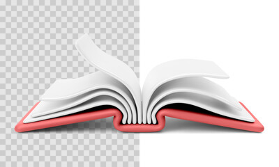 Open Book with Curved Pages in Modern Style. Vector Illustration Representing Reading, Knowledge, Literature, or Educational Resources.